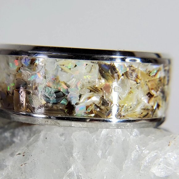 "Lovely Sea" Ring with Mother of Pearl & Abalone Sheels - Picture 4 of 6